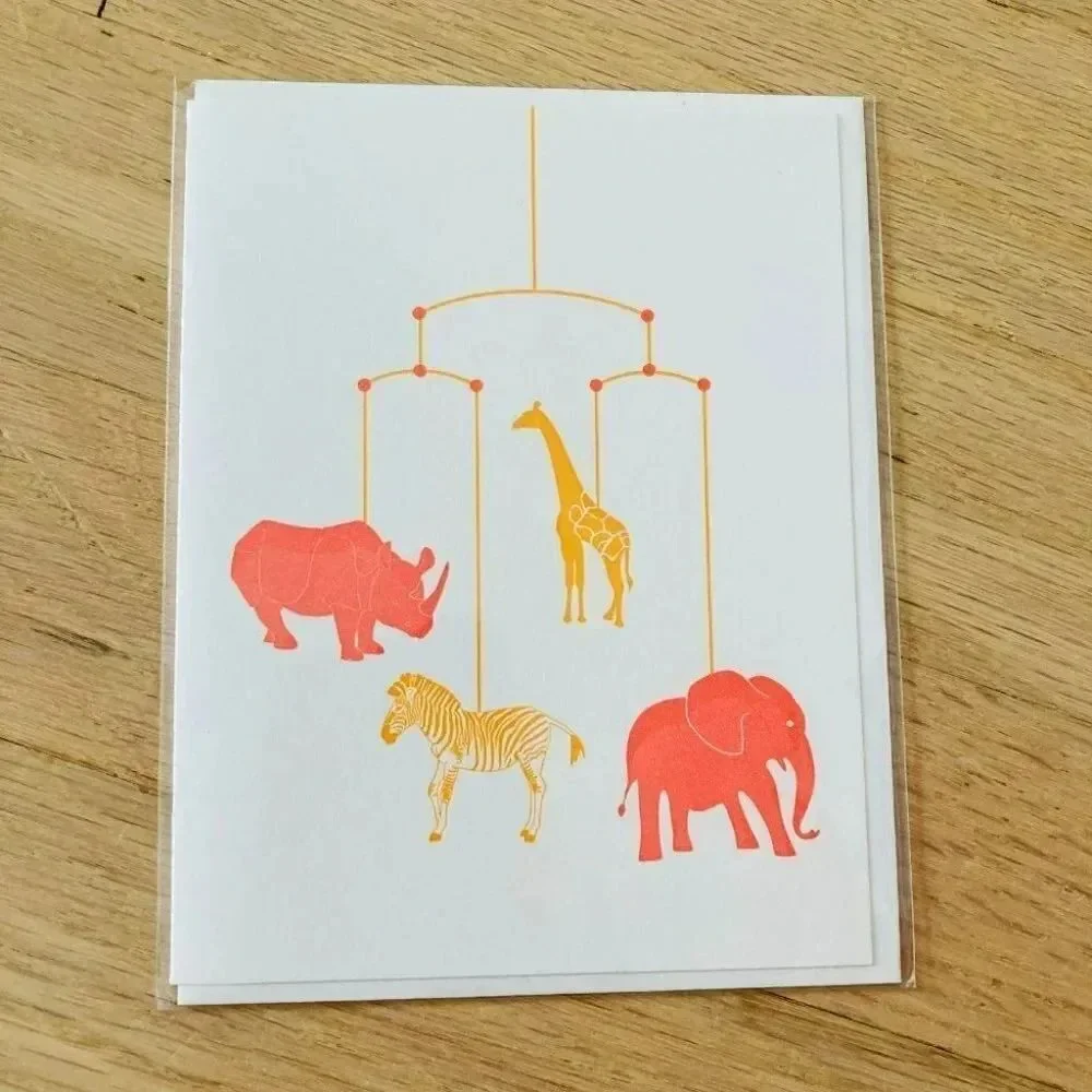 Baby Safari Mobile Greeting Card